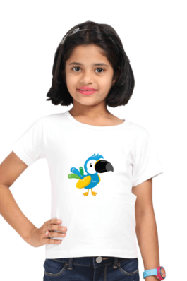 TROPICAL BIRDS – Girls Round Neck Half Sleeve T-Shirts