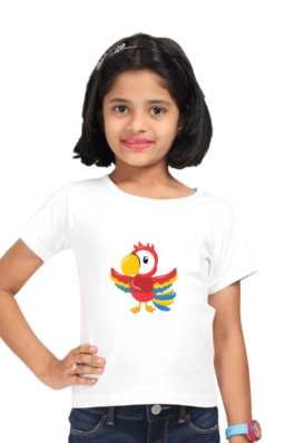 TROPICAL BIRDS –  Girls Round Neck Half Sleeve T-Shirts