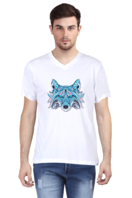 Fox Head Art – Men’s Vneck Half Sleeve T-Shirts