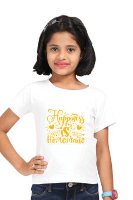 Happiness Is Homemade – Girls Round Neck Half Sleeve T-Shirts