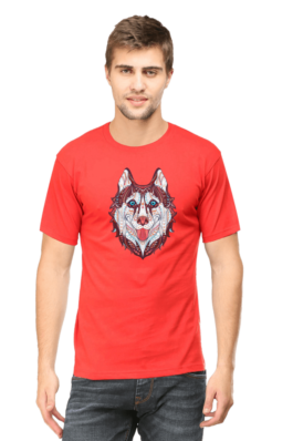 Husky Head Art – Men’s Round Neck Half Sleeve T-Shirts