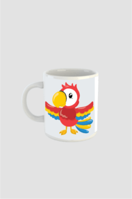 TROPICAL BIRD – Kids Coffee Mug White