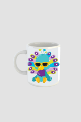 TROPICAL BIRD – Kids Coffee Mug White