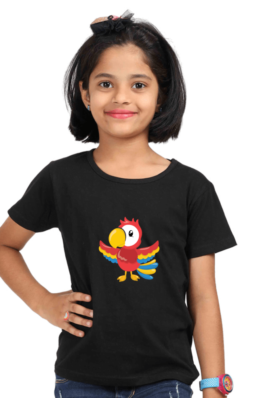 TROPICAL BIRDS –  Girls Round Neck Half Sleeve T-Shirts