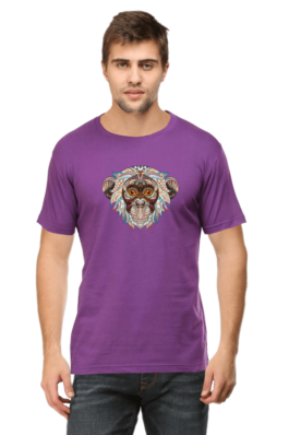 Monkey Head Art – Men’s Round Neck Half Sleeve T-Shirts