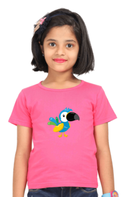 TROPICAL BIRDS – Girls Round Neck Half Sleeve T-Shirts