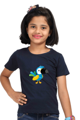 TROPICAL BIRDS – Girls Round Neck Half Sleeve T-Shirts