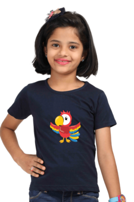 TROPICAL BIRDS –  Girls Round Neck Half Sleeve T-Shirts