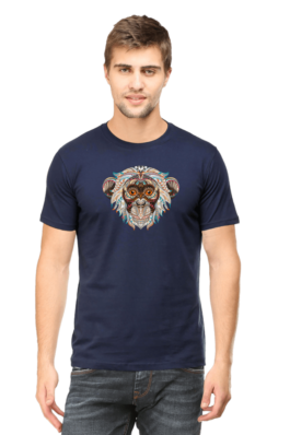 Monkey Head Art – Men’s Round Neck Half Sleeve T-Shirts