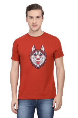 Husky Head Art – Men’s Round Neck Half Sleeve T-Shirts