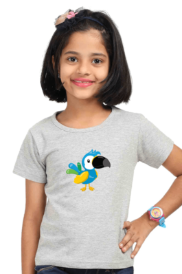 TROPICAL BIRDS – Girls Round Neck Half Sleeve T-Shirts