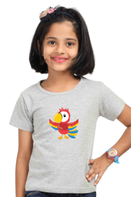 TROPICAL BIRDS –  Girls Round Neck Half Sleeve T-Shirts