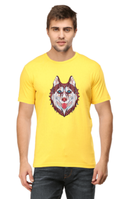 Husky Head Art – Men’s Round Neck Half Sleeve T-Shirts