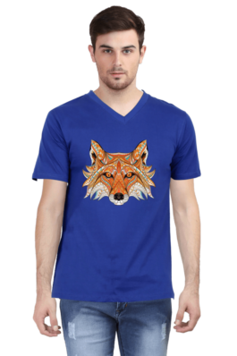 Fox Head Art – Men’s Vneck Half Sleeve T-Shirts